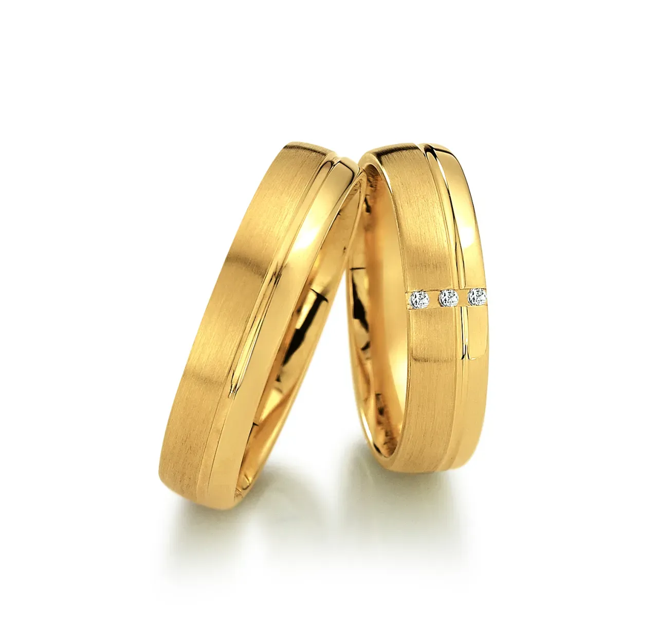 Gelbgoldene Eheringe von Gerstner GER-123