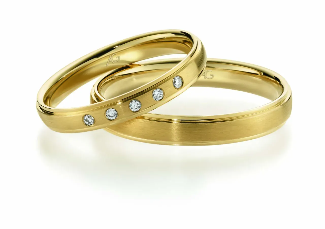 Gelbgoldene Eheringe von Gerstner GER-048
