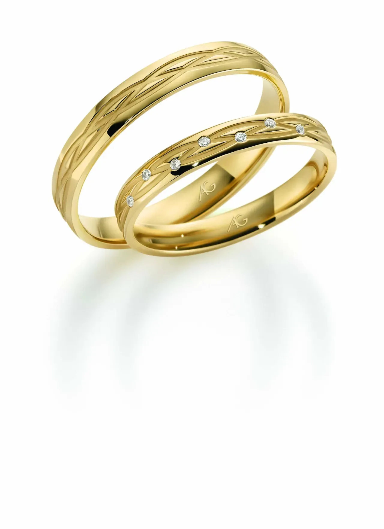 Gelbgoldene Eheringe von Gerstner GER-039